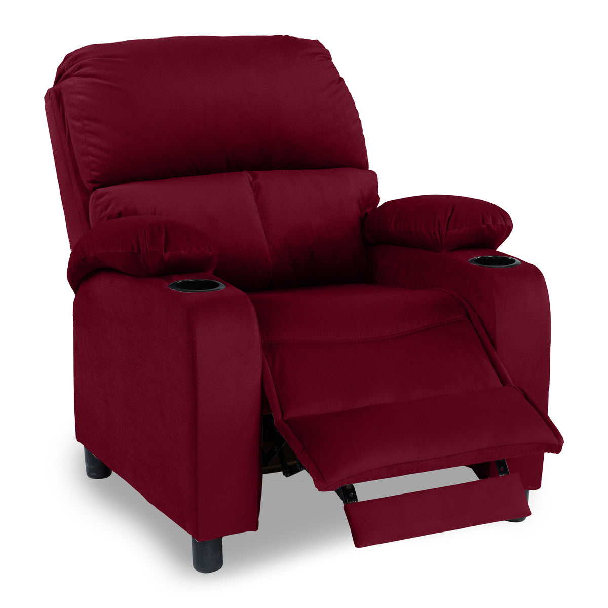 Velvet Classic Cinematic Recliner Chair with Cups Holder - NZ70 Burgundy