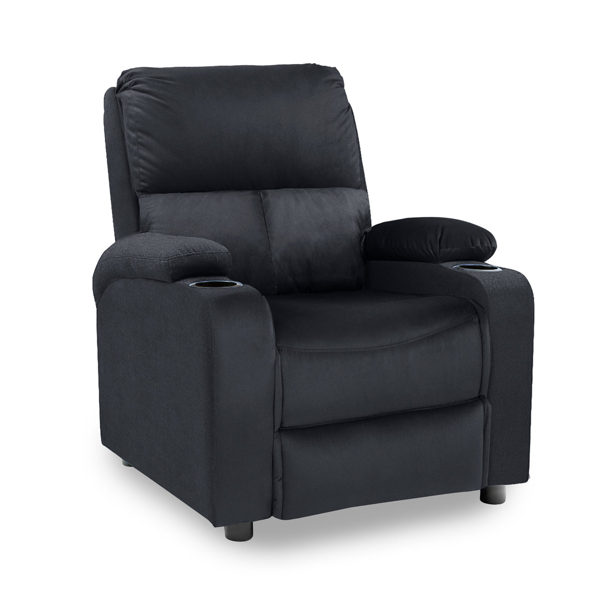 Velvet Classic Cinematic Recliner Chair with Cups Holder - NZ70 Dark Grey