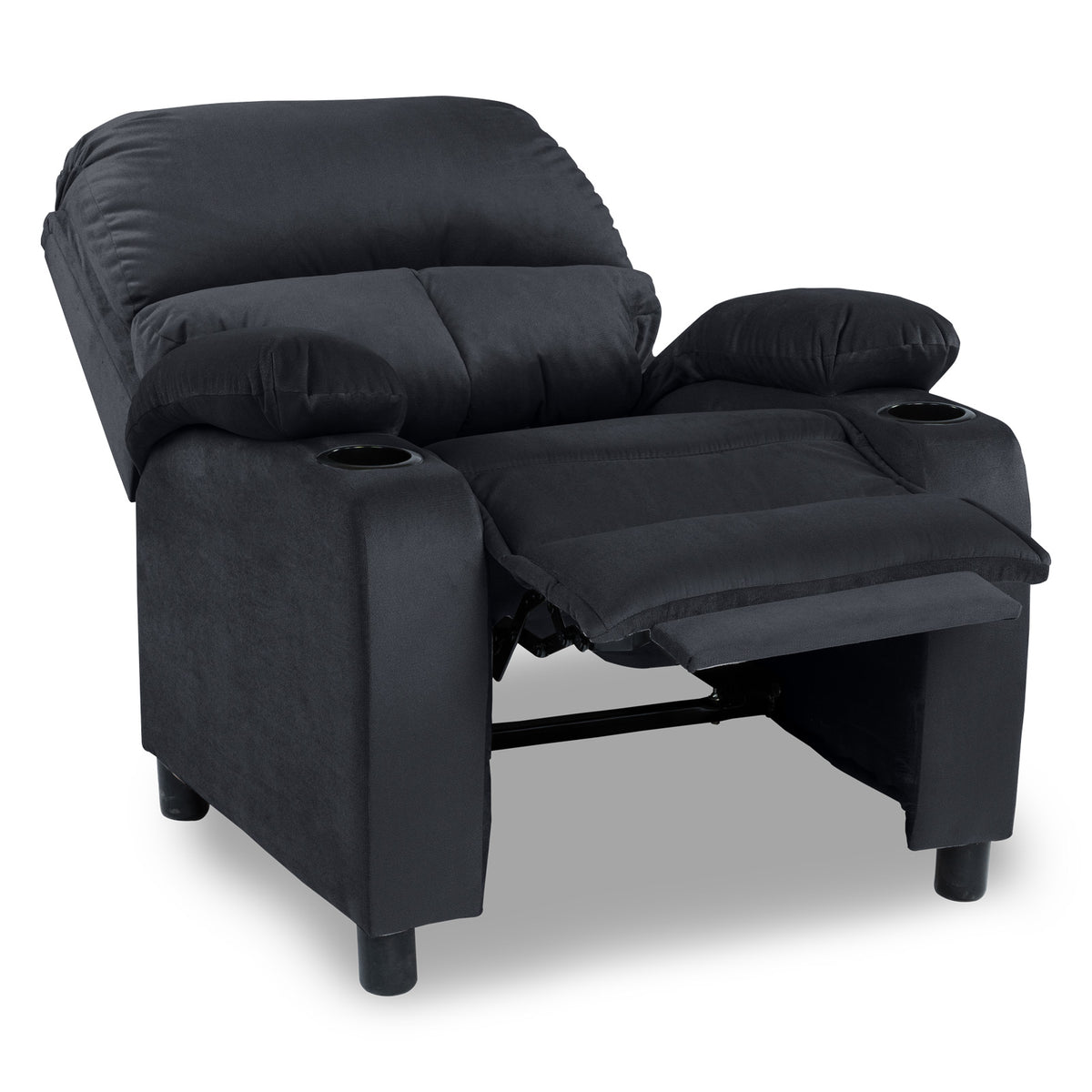 Velvet Classic Cinematic Recliner Chair with Cups Holder - NZ70 Dark Grey