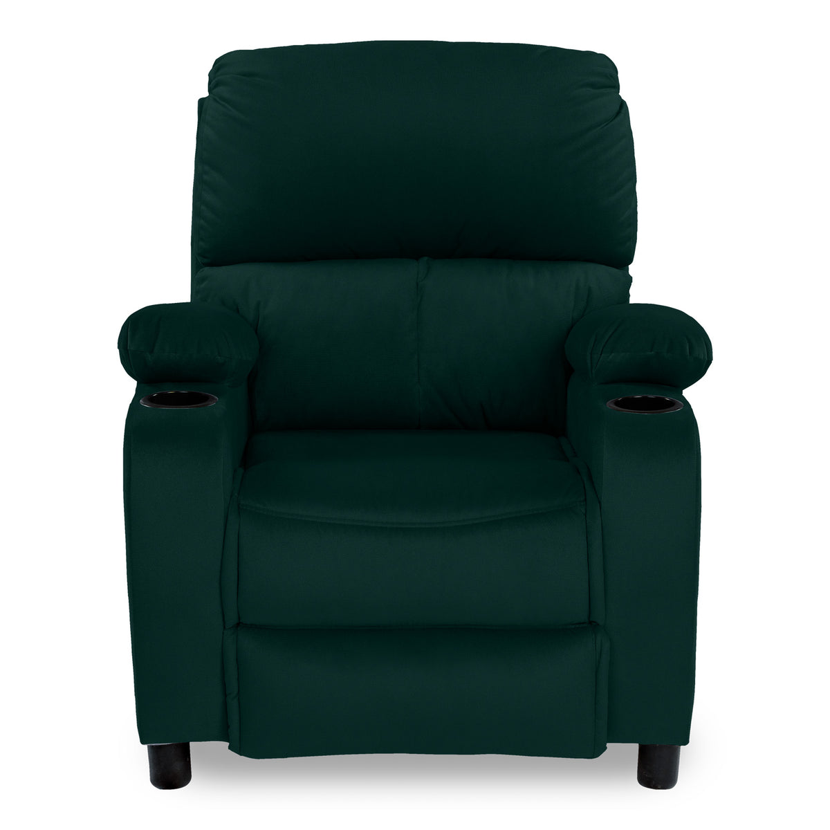 Velvet Classic Cinematic Recliner Chair with Cups Holder - NZ70 Dark Green