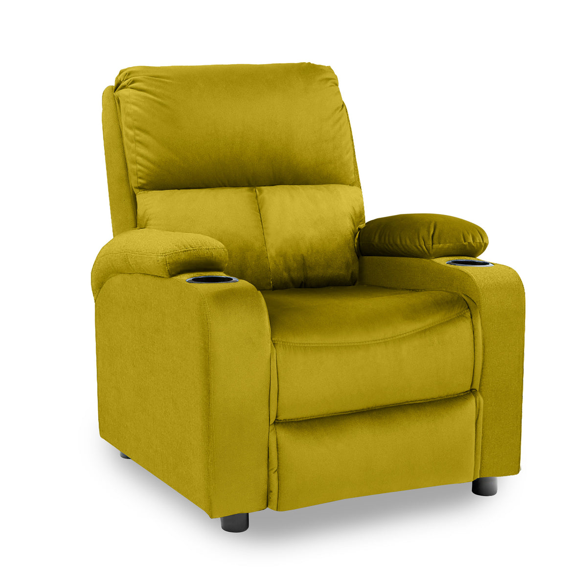 Velvet Classic Cinematic Recliner Chair with Cups Holder - NZ70 Black