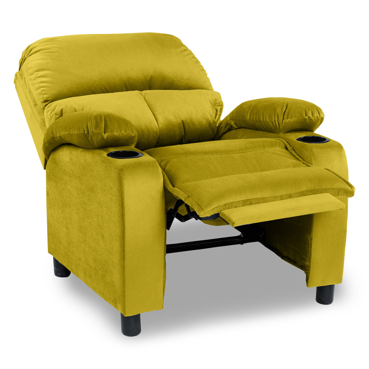 Velvet Classic Cinematic Recliner Chair with Cups Holder - NZ70 Black