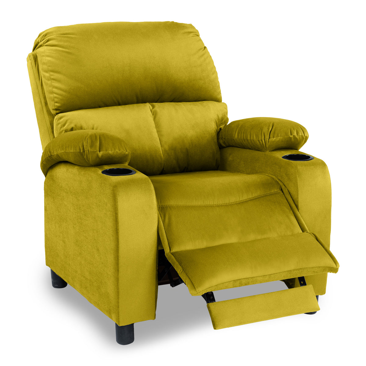 Velvet Classic Cinematic Recliner Chair with Cups Holder - NZ70 Black