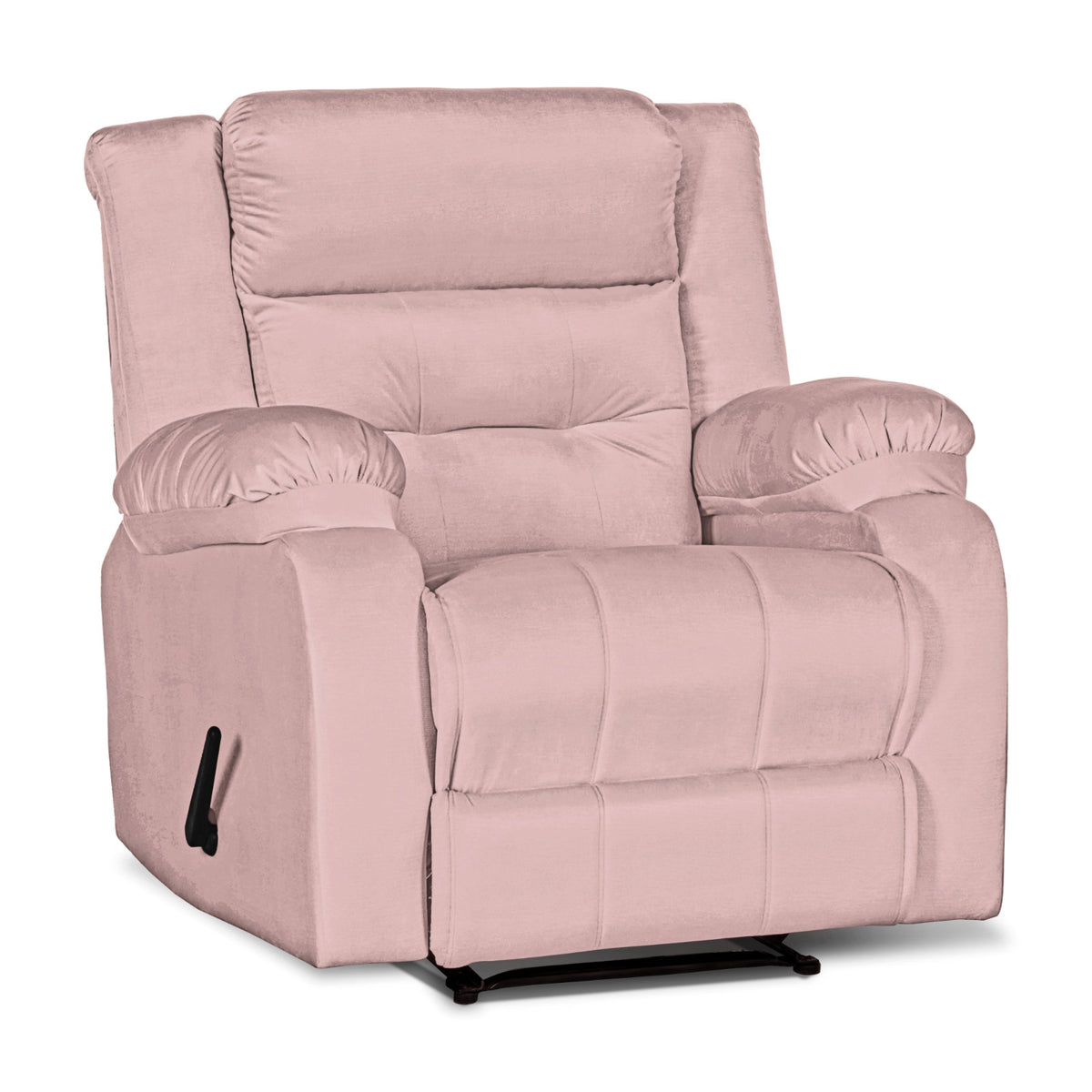 Velvet Upholstered Recliner Chair With Bed Mode From In House - NZ30 Light Pink Rocking