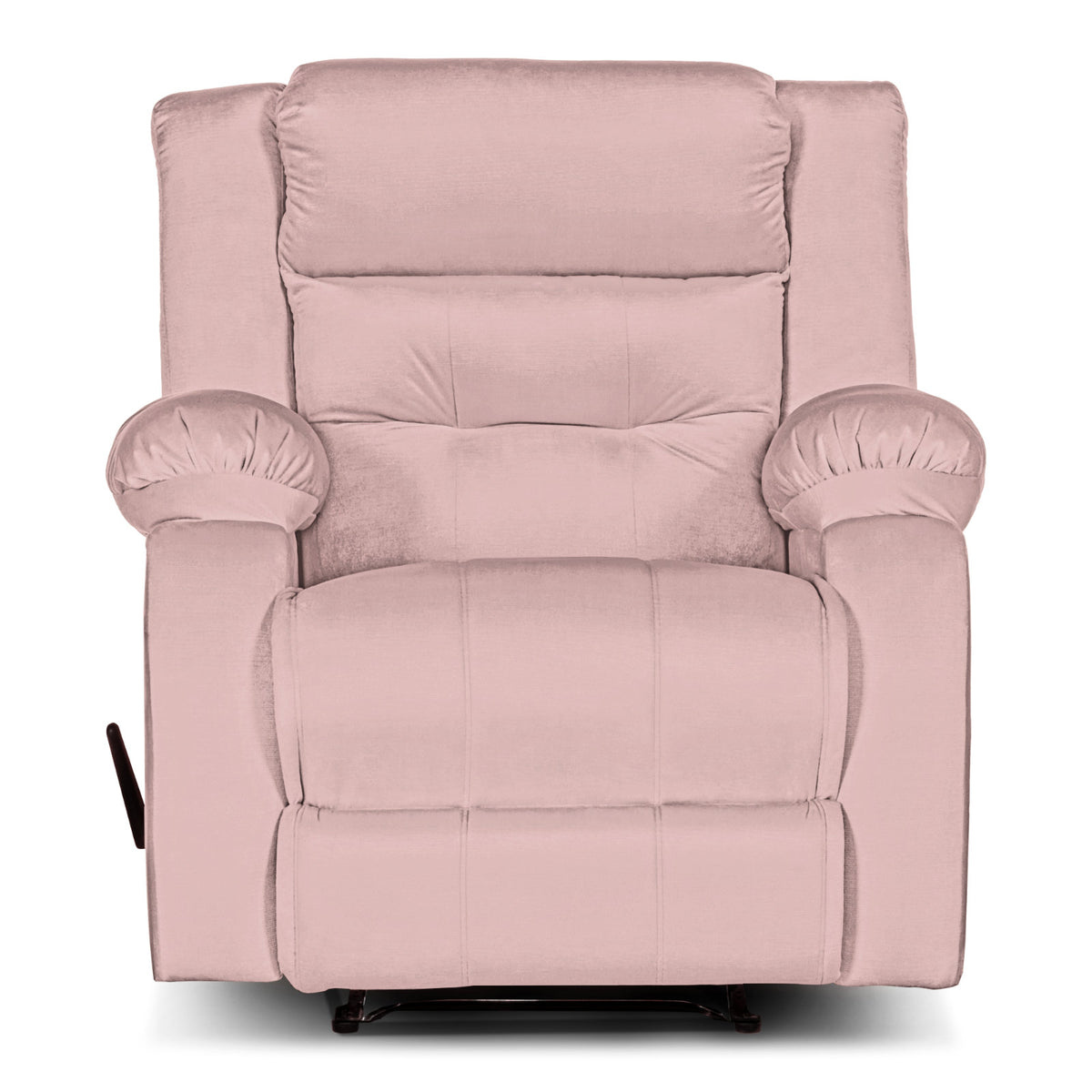 Velvet Upholstered Recliner Chair With Bed Mode From In House - NZ30 Light Pink Rocking