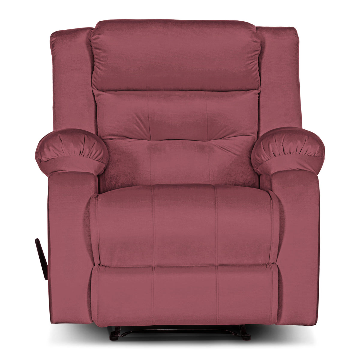 Velvet Upholstered Recliner Chair With Bed Mode From In House - NZ30 Dark Pink Rocking & Rotating