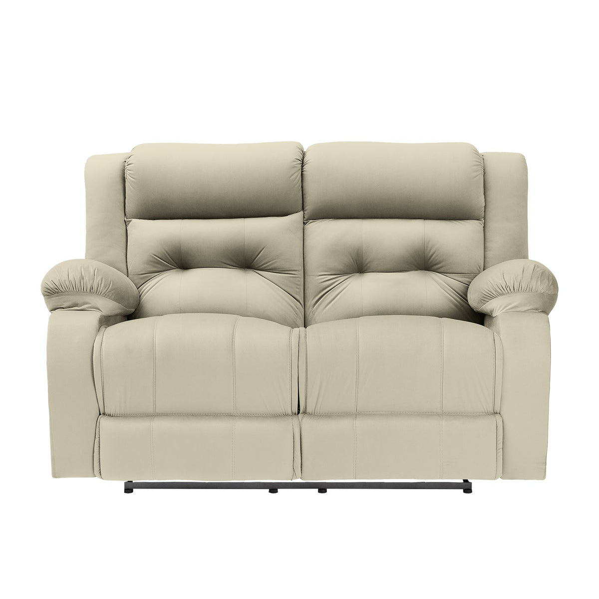 Velvet Double Recliner Chair - NZ30 Light Beige
