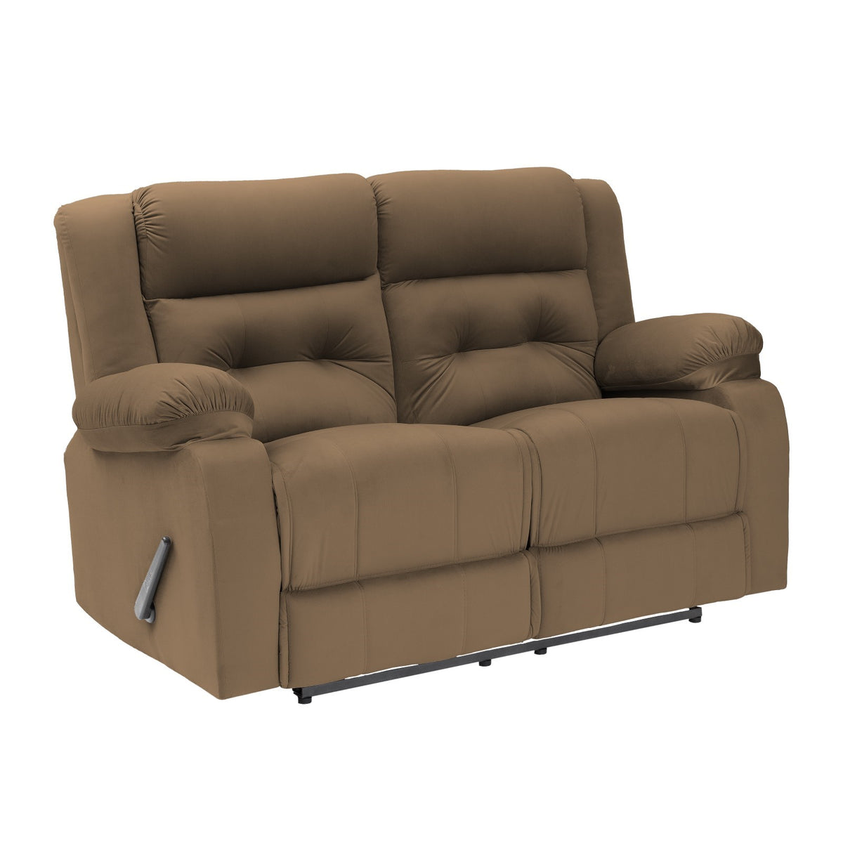 Velvet Double Recliner Chair - NZ30 Light Brown