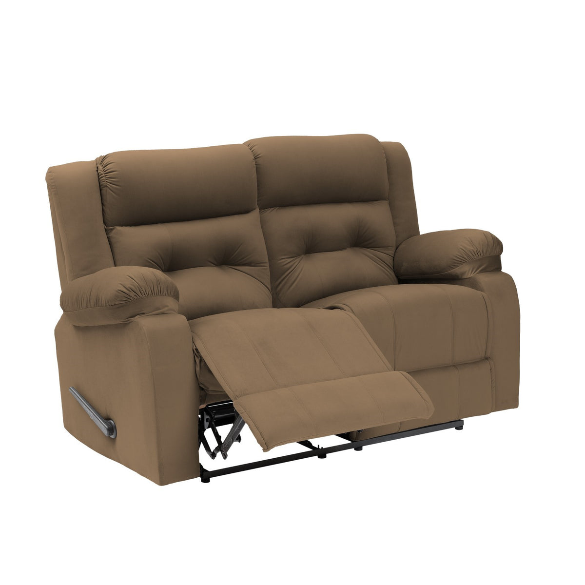 Velvet Double Recliner Chair - NZ30 Light Brown