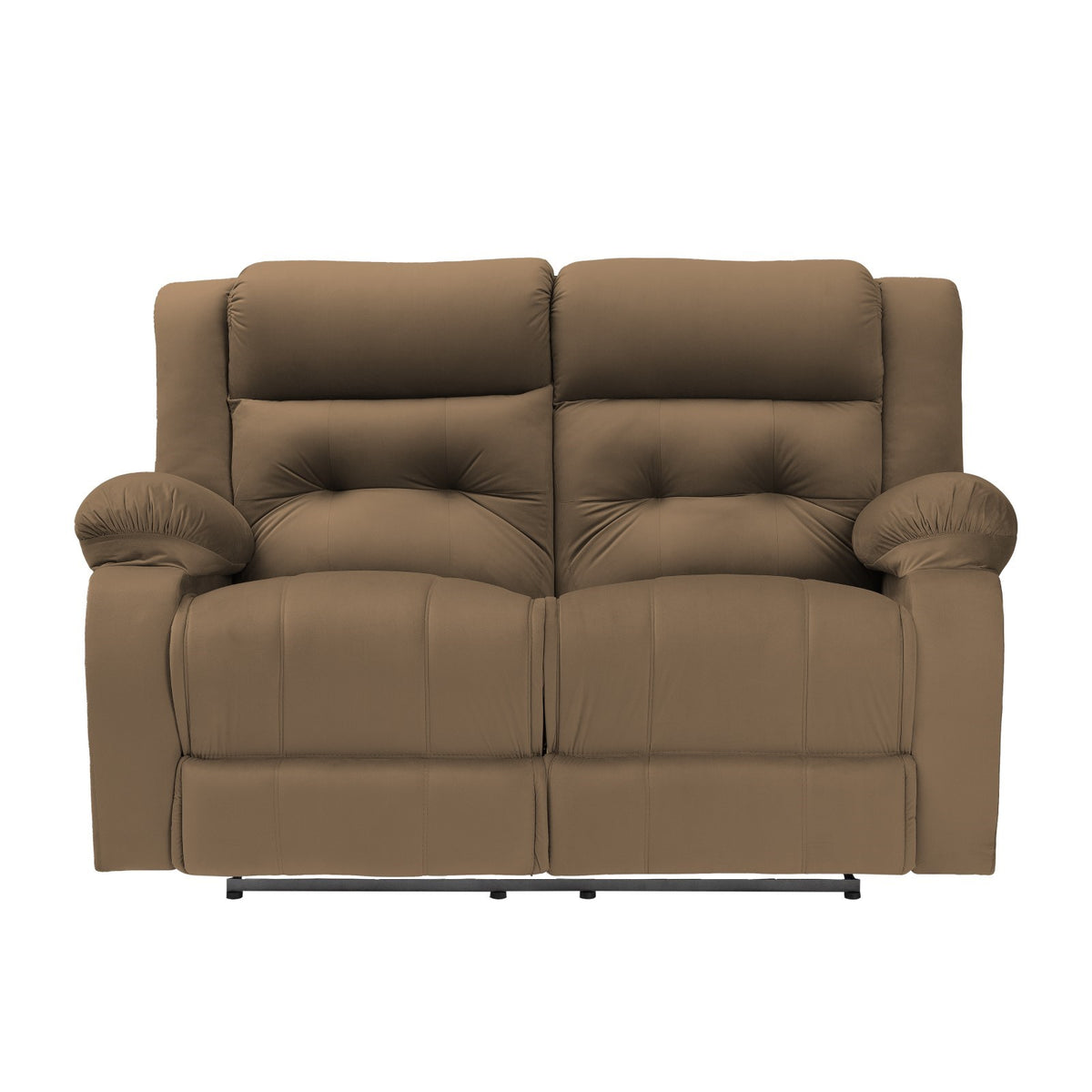 Velvet Double Recliner Chair - NZ30 Light Brown