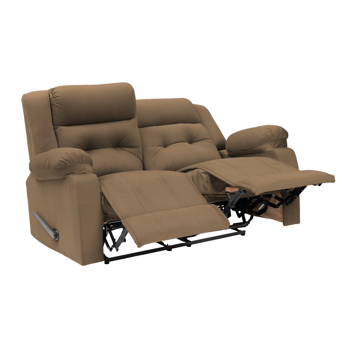 Velvet Double Recliner Chair - NZ30 Light Brown