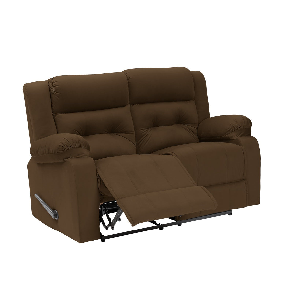Velvet Double Recliner Chair - NZ30 Brown