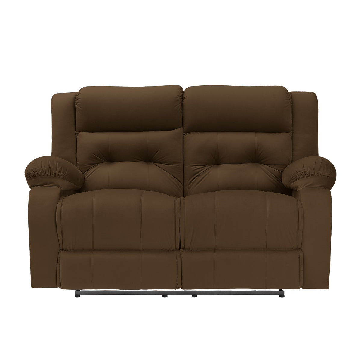 Velvet Double Recliner Chair - NZ30 Brown