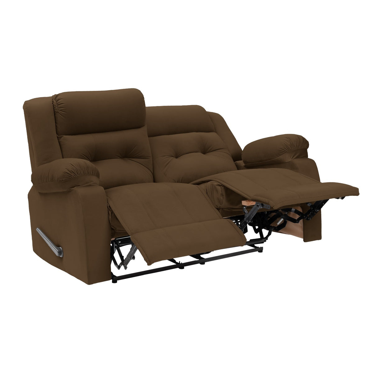 Velvet Double Recliner Chair - NZ30 Brown