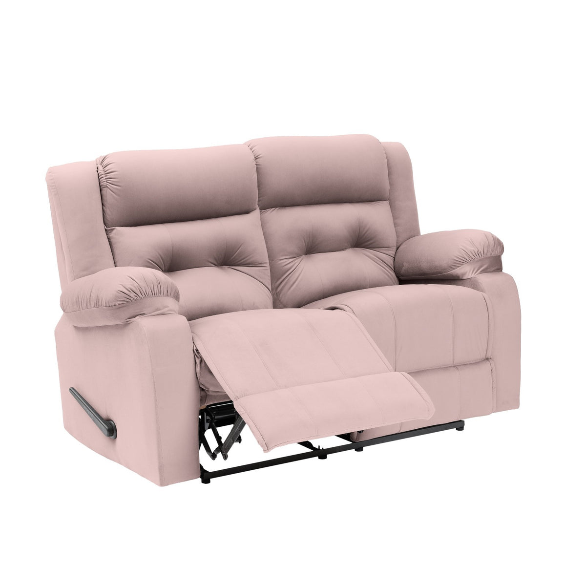 Velvet Double Recliner Chair - NZ30 Light Pink