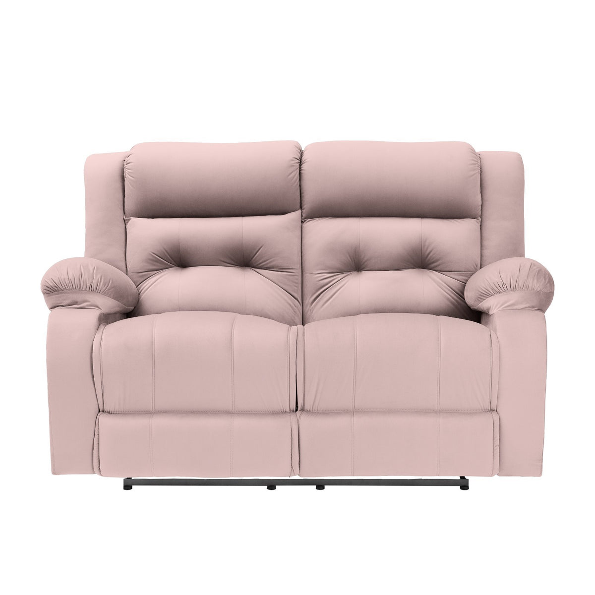 Velvet Double Recliner Chair - NZ30 Light Pink