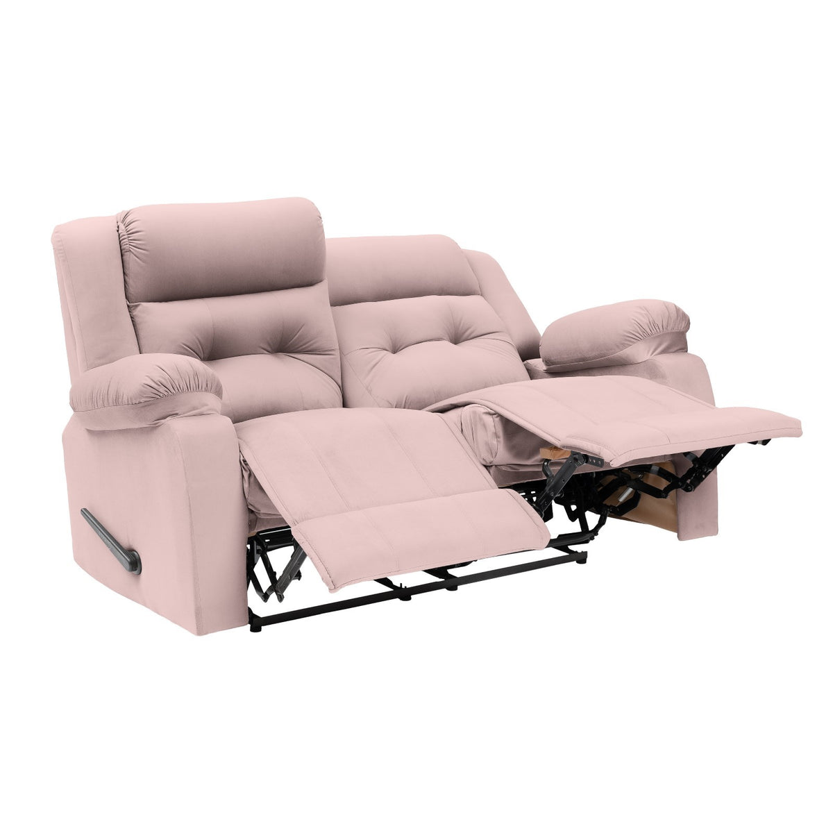Velvet Double Recliner Chair - NZ30 Light Pink
