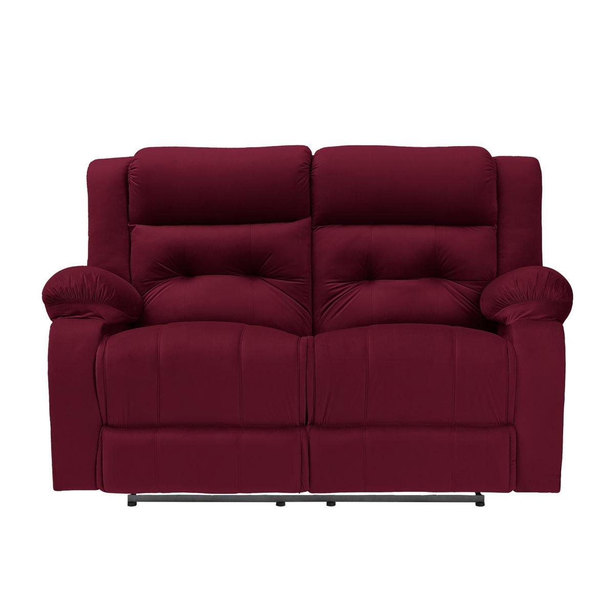 Velvet Double Recliner Chair - NZ30 Burgundy