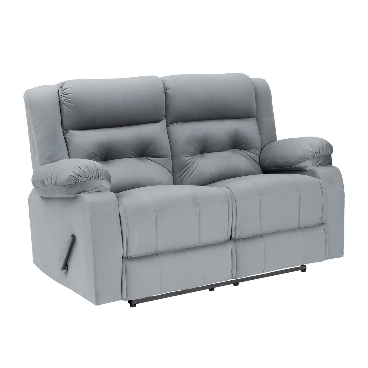Velvet Double Recliner Chair - NZ30 Grey