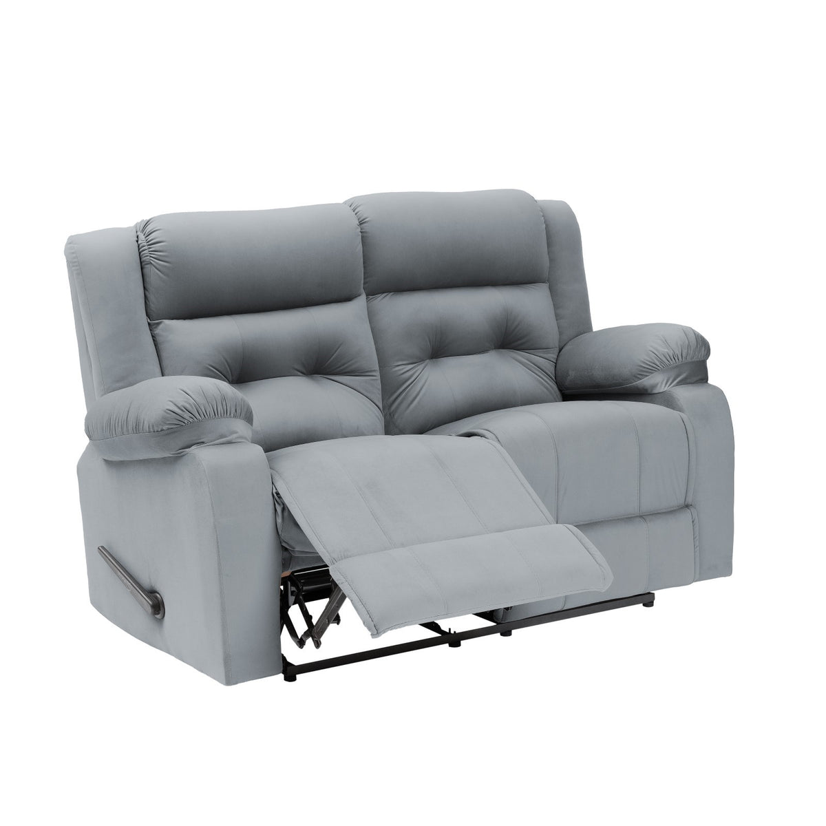 Velvet Double Recliner Chair - NZ30 Grey