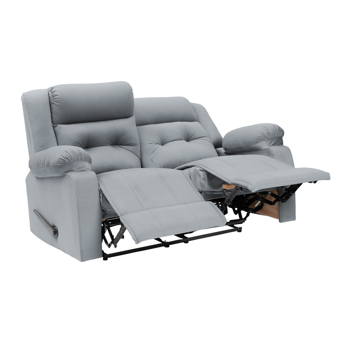 Velvet Double Recliner Chair - NZ30 Grey