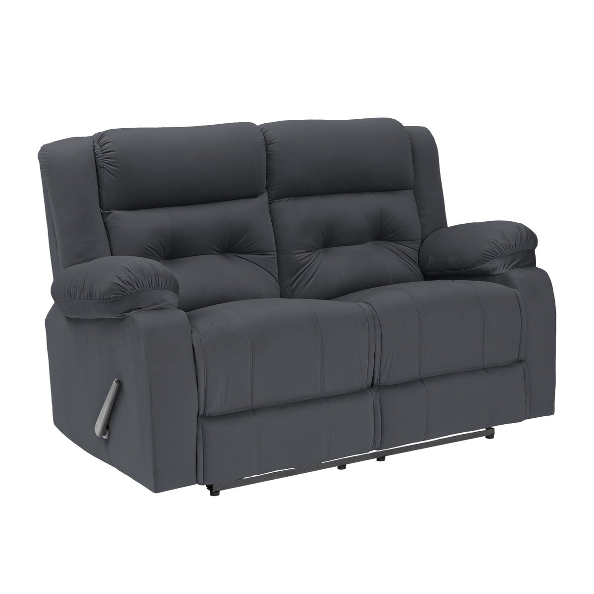 Velvet Double Recliner Chair - NZ30 Dark Grey