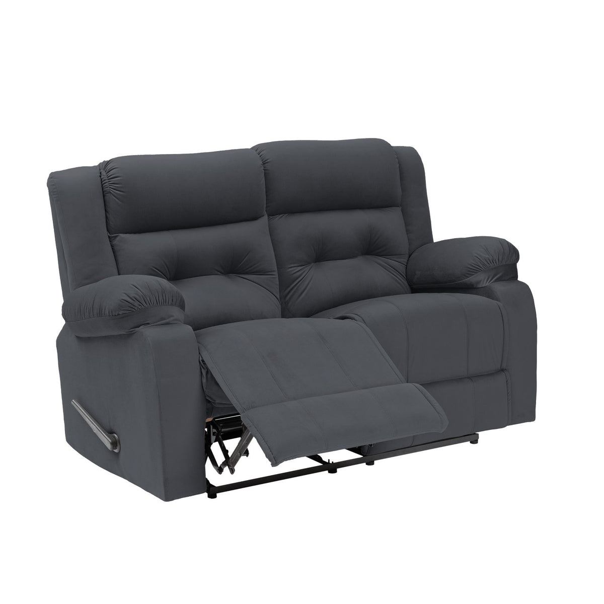 Velvet Double Recliner Chair - NZ30 Dark Grey