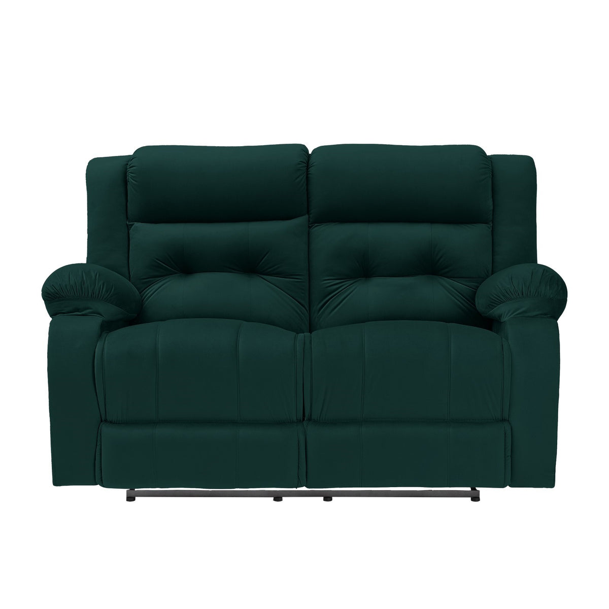 Velvet Double Recliner Chair - NZ30 Dark Green