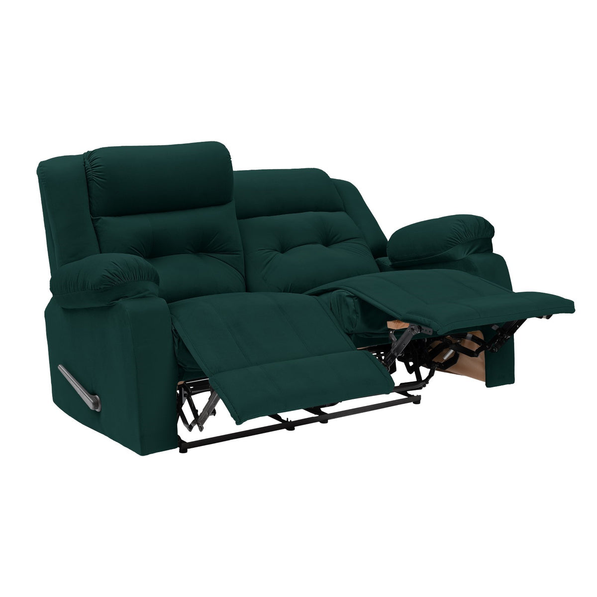 Velvet Double Recliner Chair - NZ30 Dark Green