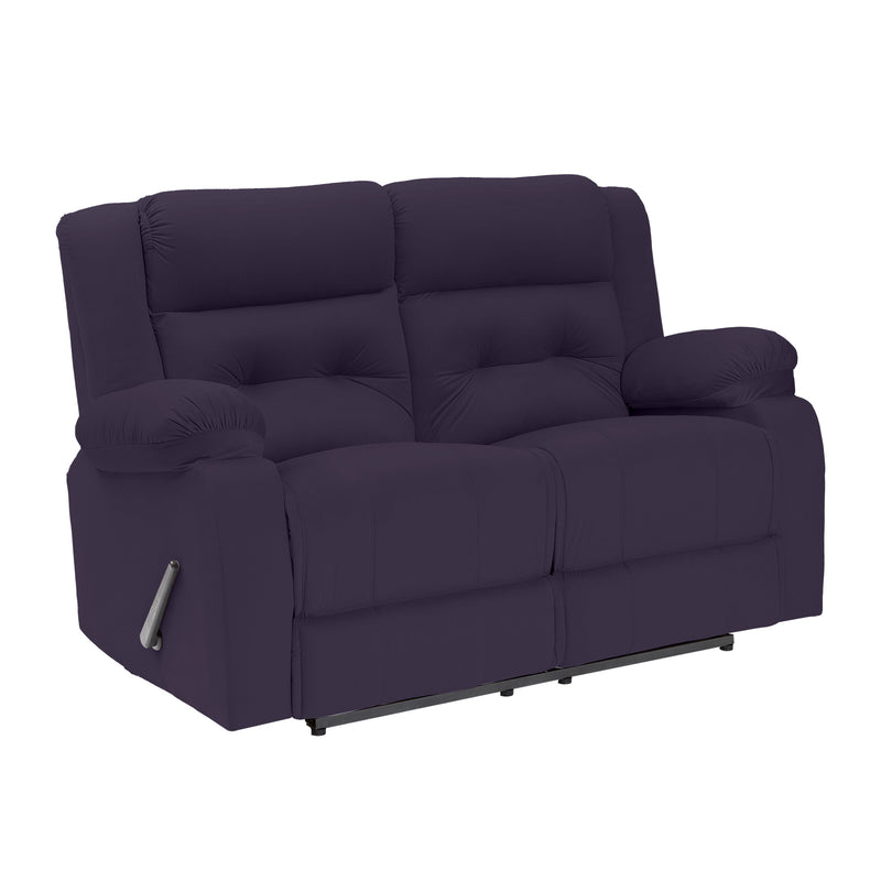 Velvet Double Recliner Chair - Dark Purple - NZ30