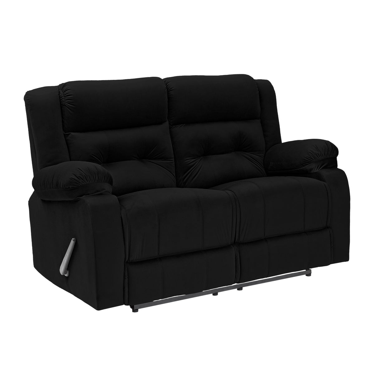 Velvet Double Recliner Chair - NZ30 Black