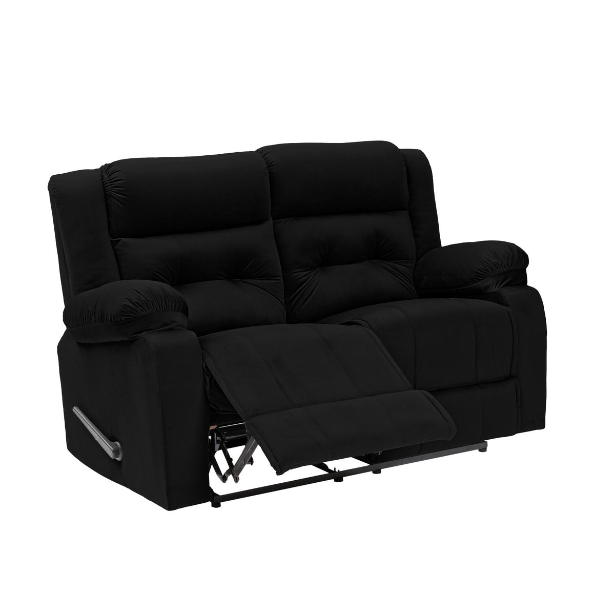 Velvet Double Recliner Chair - NZ30 Black