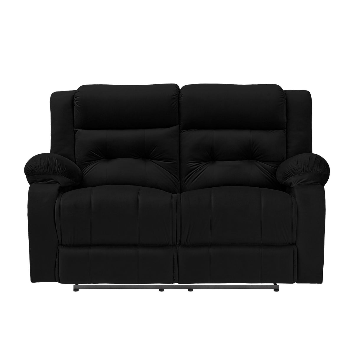 Velvet Double Recliner Chair - NZ30 Black
