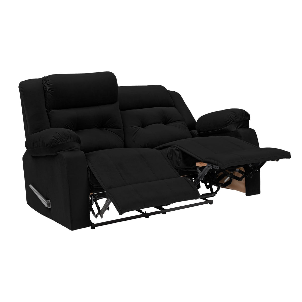 Velvet Double Recliner Chair - NZ30 Black