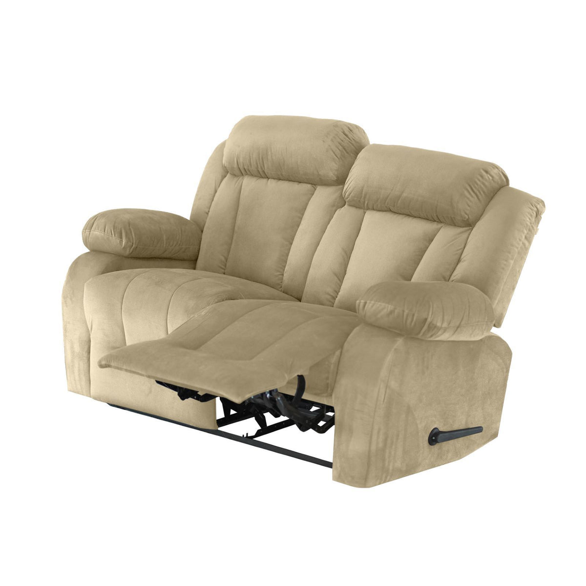 Velvet Double Recliner Chair - NZ50 Light Beige