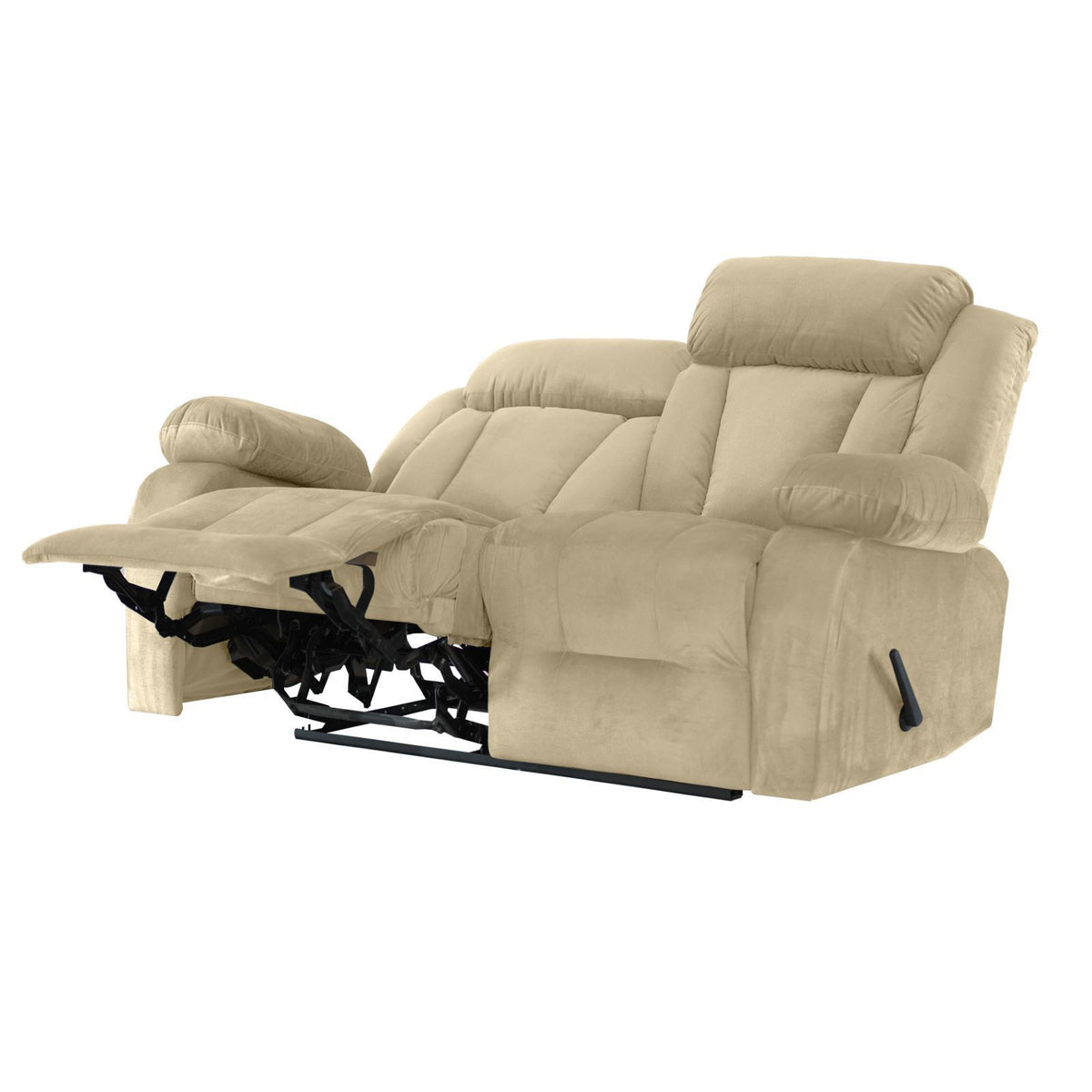 Velvet Double Recliner Chair - NZ50 Light Beige
