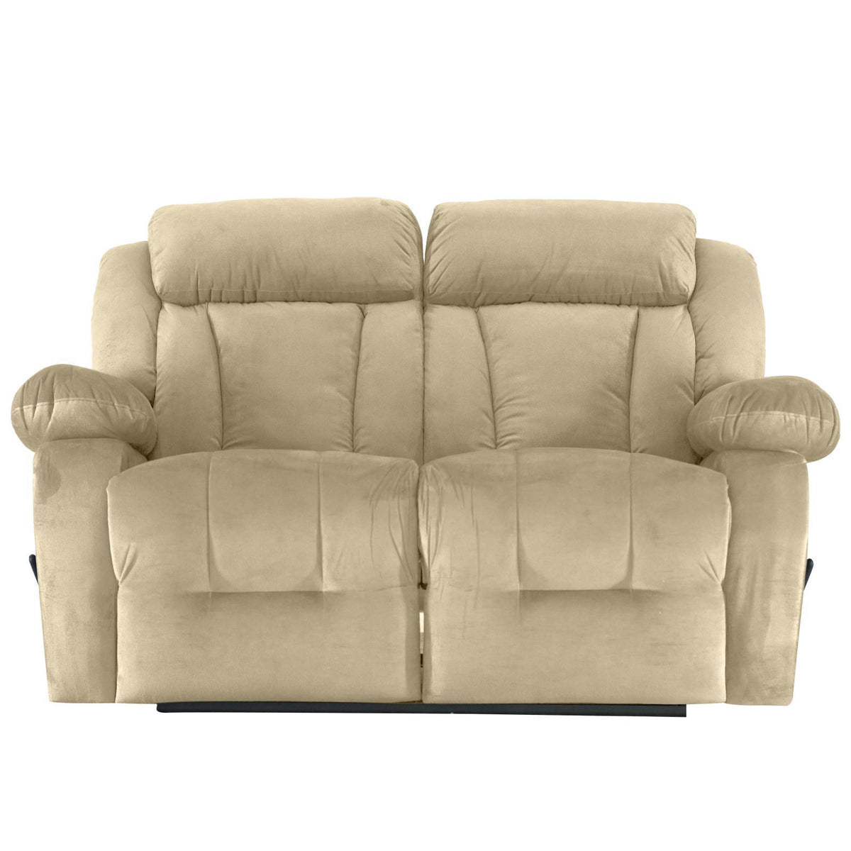 Velvet Double Recliner Chair - NZ50 Light Beige