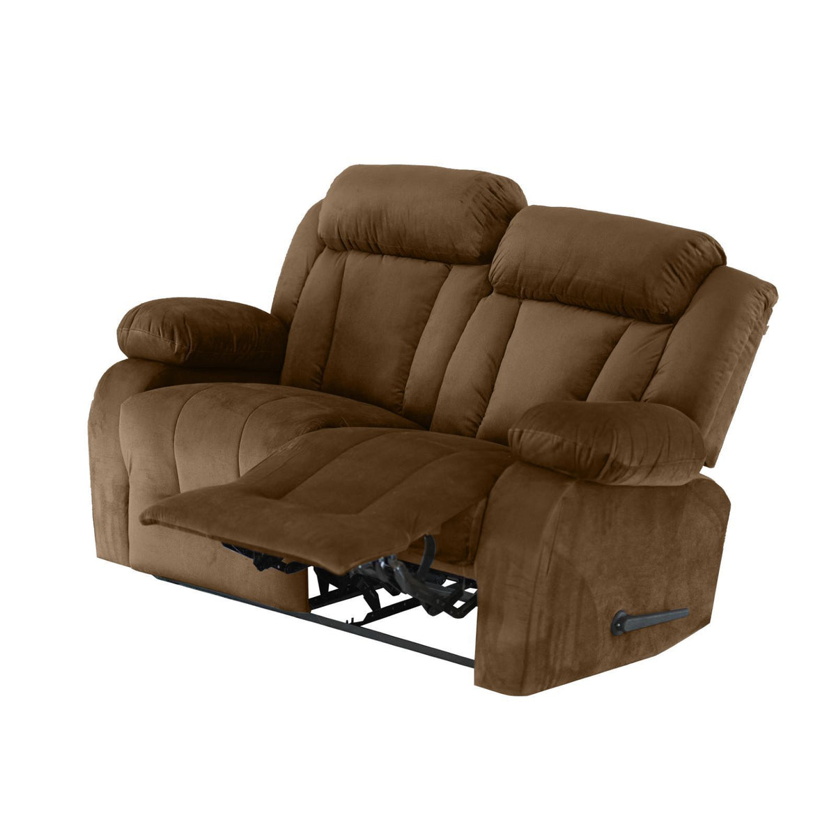 Velvet Double Recliner Chair - NZ50 Light Brown