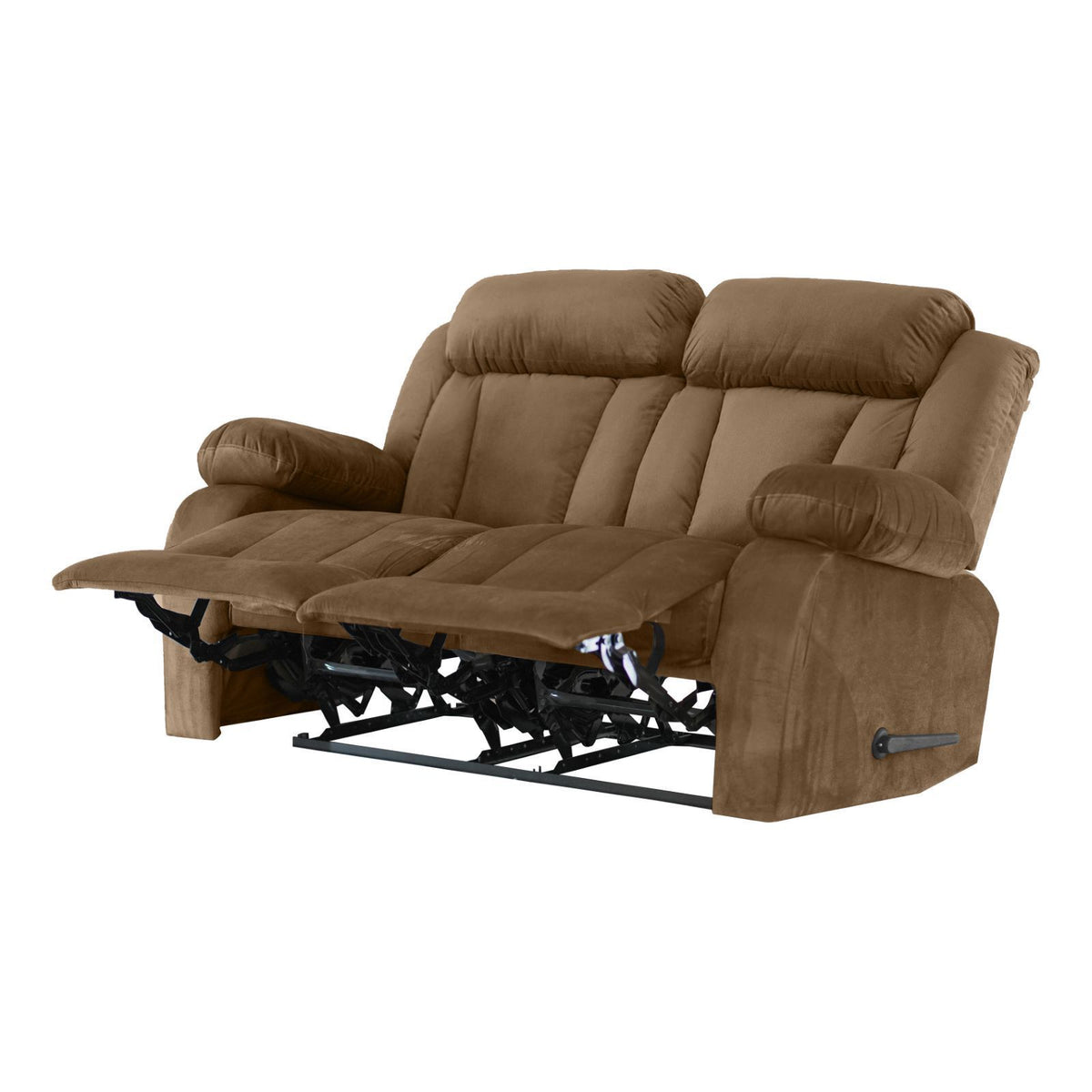 Velvet Double Recliner Chair - NZ50 Light Brown