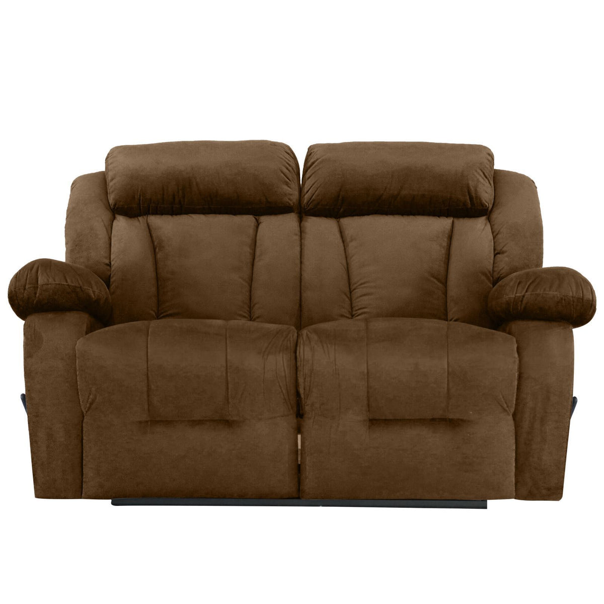 Velvet Double Recliner Chair - NZ50 Light Brown
