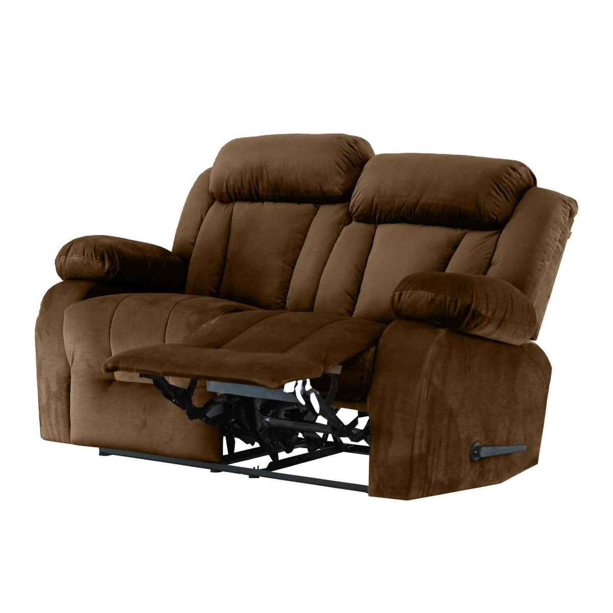 Velvet Double Recliner Chair - NZ50 Brown