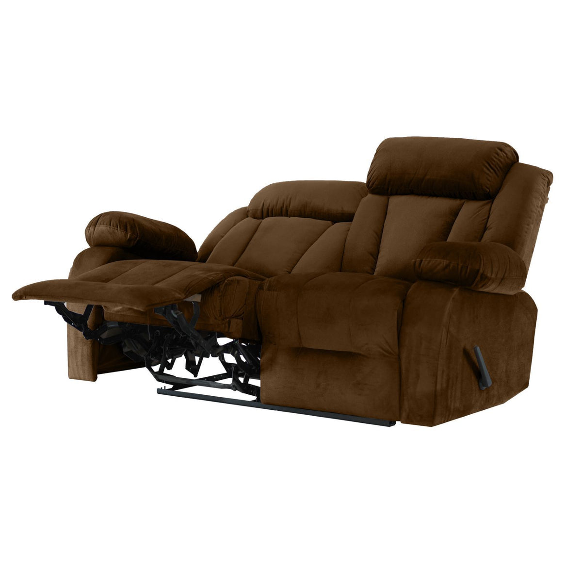 Velvet Double Recliner Chair - NZ50 Brown