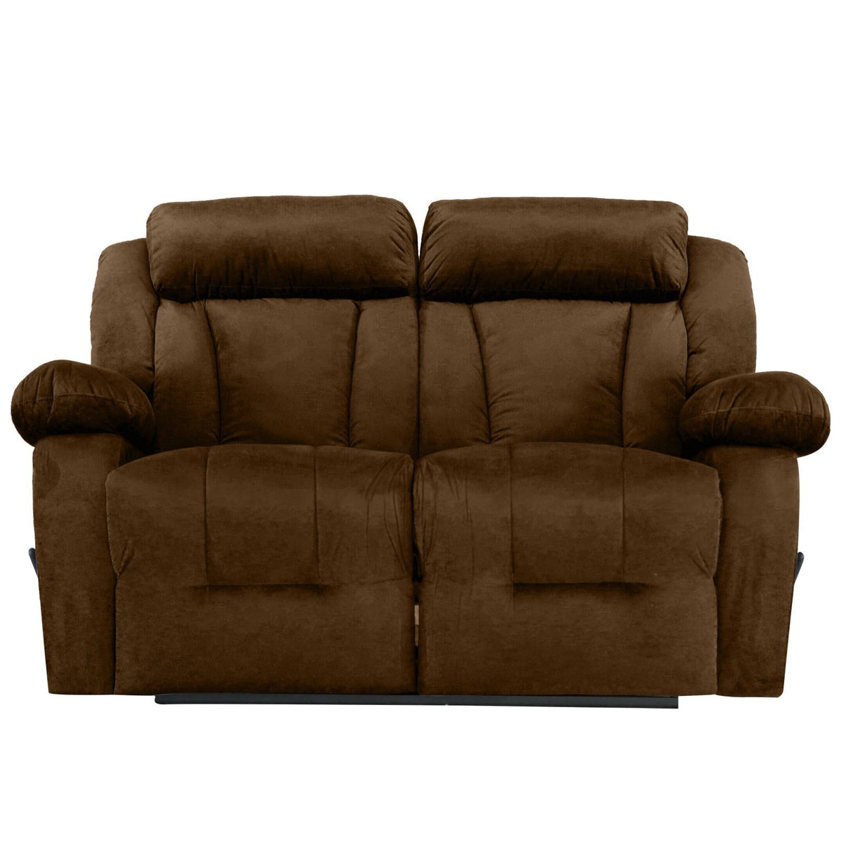 Velvet Double Recliner Chair - NZ50 Brown