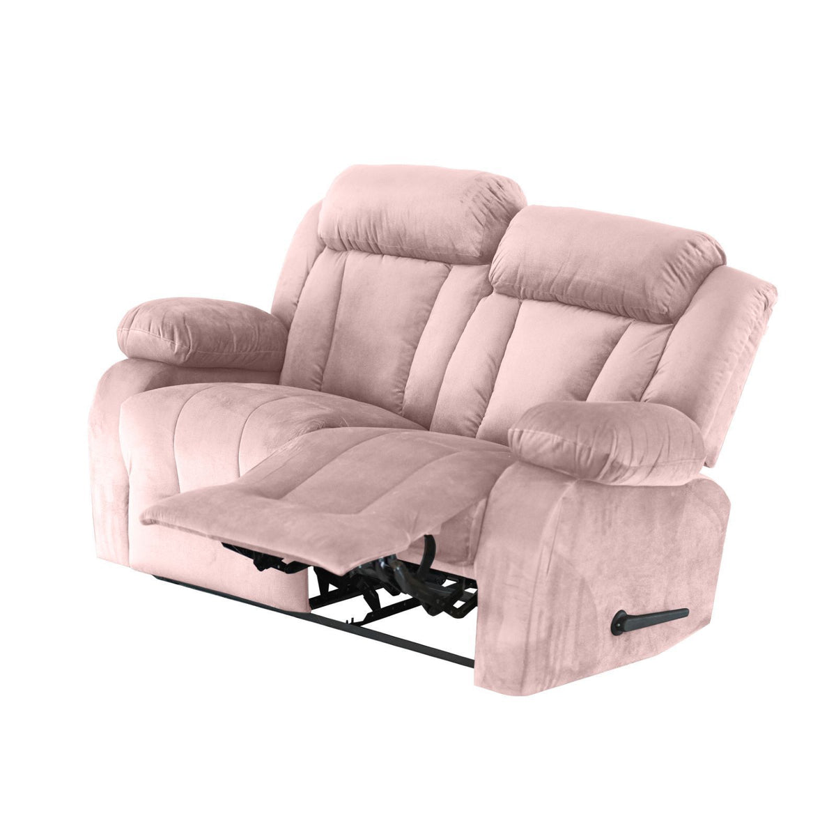 Velvet Double Recliner Chair - NZ50 Light Pink