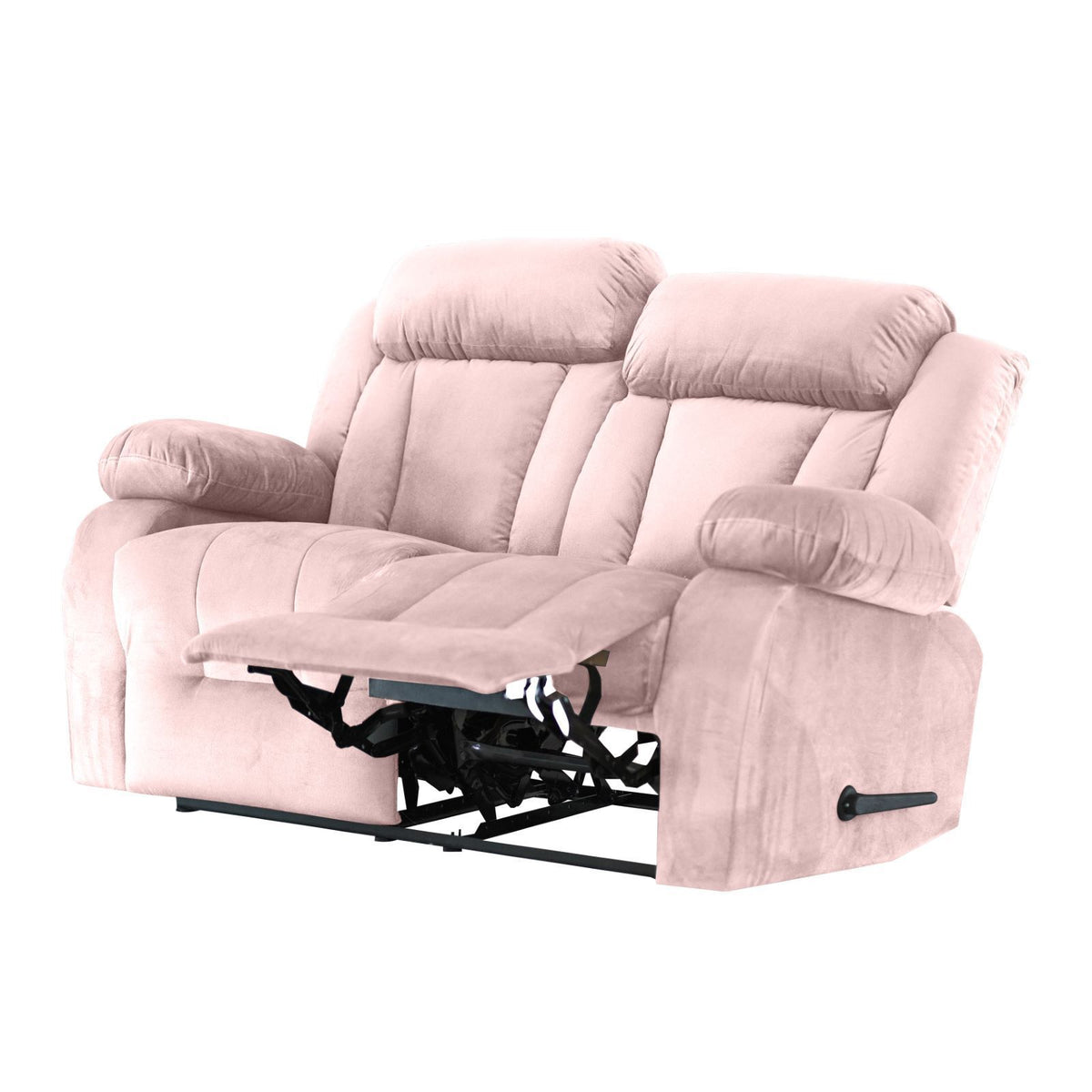 Velvet Double Recliner Chair - NZ50 Light Pink