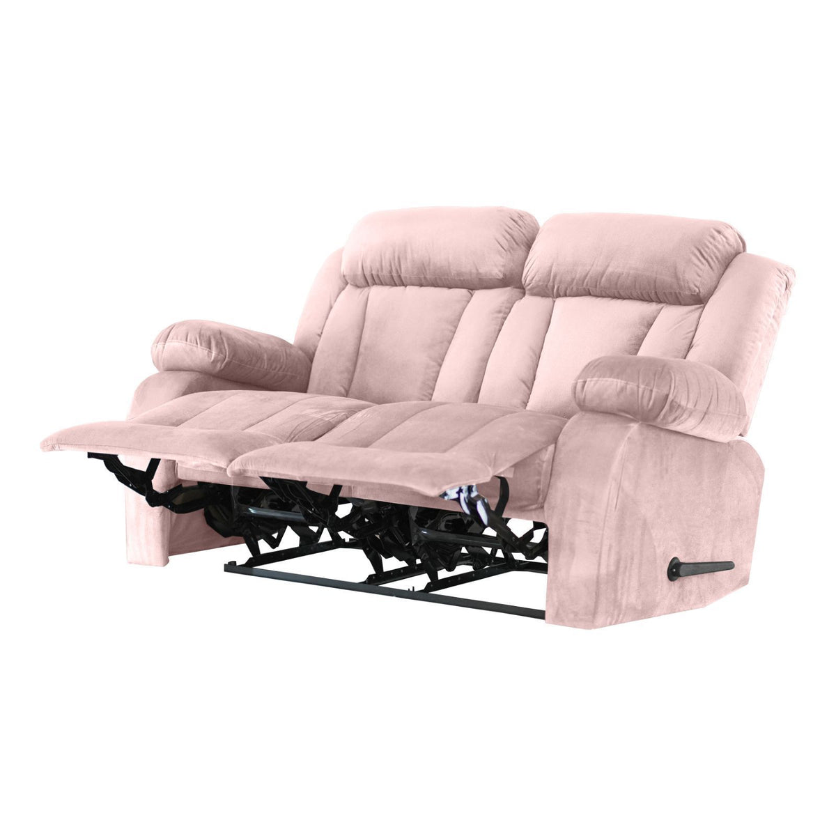 Velvet Double Recliner Chair - NZ50 Light Pink