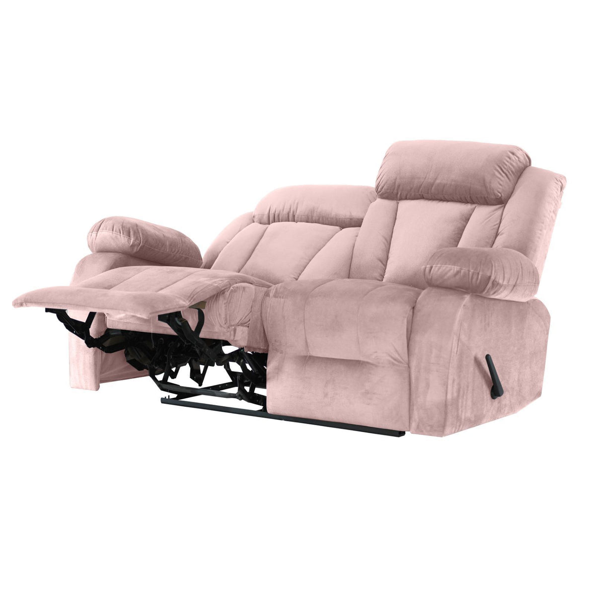 Velvet Double Recliner Chair - NZ50 Light Pink