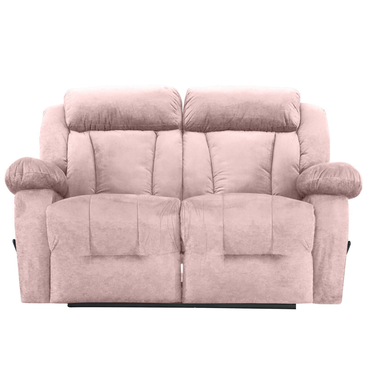 Velvet Double Recliner Chair - NZ50 Light Pink