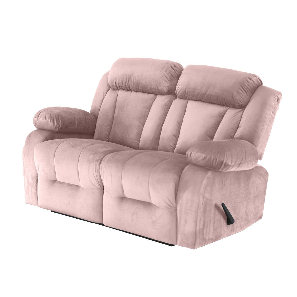 Velvet Double Recliner Chair - NZ50 Light Pink