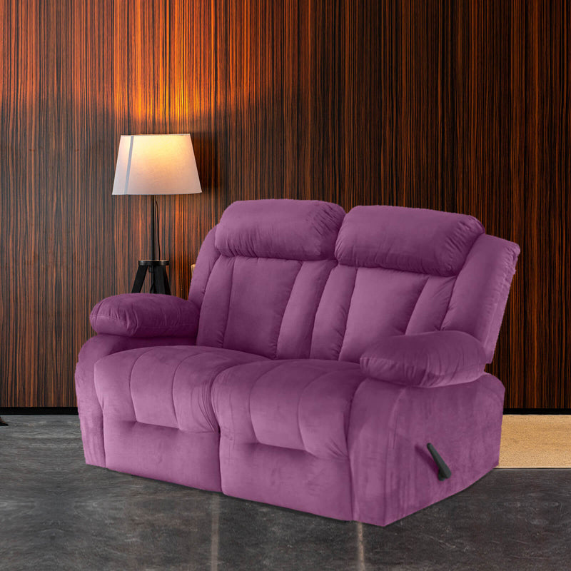 Velvet Double Recliner Chair - Light Purple - NZ50